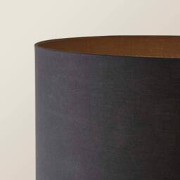 ValueLights Hiru 3 Tier Wooden Shelf Floor Lamp with Large Drum Shade & Bulb in Black - thumbnail 4