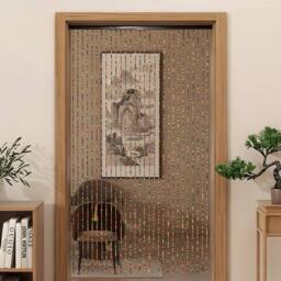 FLAVORA 27 Strings Wooden Beaded Door Curtain Divider in Red - Size: 1 - thumbnail 3