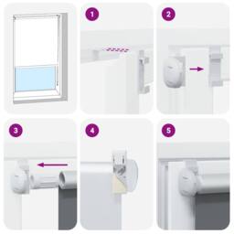 Berkfield Home Roller Blind Blackout White 45x130 cm Fabric Width 40.7 cm Polyester - thumbnail 5
