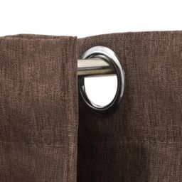 Berkfield Home Linen-Look Blackout Curtains with Grommets 2pcs Taupe 140x175cm - Size: 140x175 cm - thumbnail 3