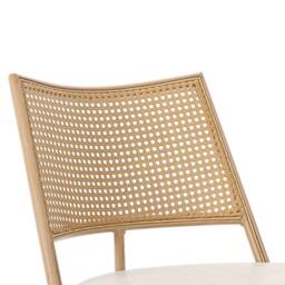 BTM Set of Rattan Backrest Chairs with PU Seats in Beige - Size: 2 Pack - thumbnail 8