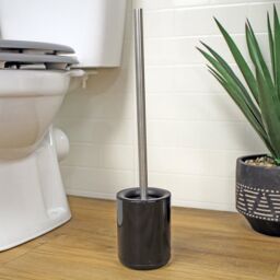 Rondo Collection White Toilet Brush & Holder - thumbnail 1
