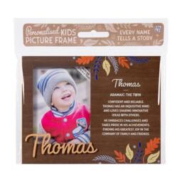 History & Heraldry Personalised Kids Wooden Picture Frame - Thomas in Brown - thumbnail 1