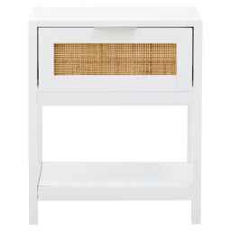 Orsina Rustic White Wood Side Table, Functional Bed Side Table, Ample Storage Space Of Small Lounge Side Table - thumbnail 5