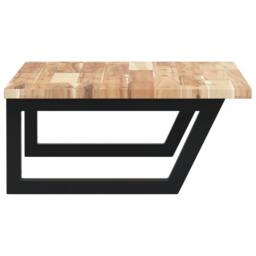 Berkfield Home Elegant Basin Shelf Wall Mounted Steel & Solid Wood Acacia in Brown - thumbnail 5