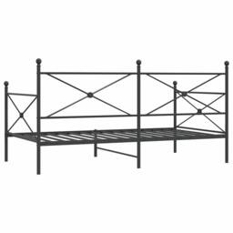 Berkfield Home Day Bed without Mattress Black 100x200 cm Steel - thumbnail 7