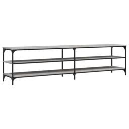 Berkfield Home TV Cabinet Grey Sonoma 200x30x50 cm Engineered Wood & Metal - Size: 200 x 30 x 50 cm - thumbnail 2