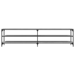 Berkfield Home TV Cabinet Grey Sonoma 200x30x50 cm Engineered Wood & Metal - Size: 200 x 30 x 50 cm - thumbnail 5