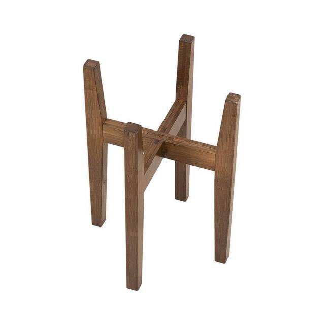 KORVIXA Walnut Flower Stand Detachable Cross Telescopic Wooden Plant Pot - image 1