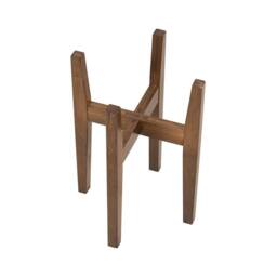 KORVIXA Walnut Flower Stand Detachable Cross Telescopic Wooden Plant Pot - thumbnail 1