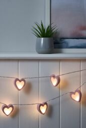 BHS Lighting Glow Love Heart String Wall Light in Pink - thumbnail 4