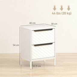 Kelvenix 2 Drawer & White Drawer Dresser for Bedroom - Size: 0.6m2 - thumbnail 2