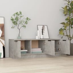 Berkfield Home TV Cabinet Concrete Grey 102x35x36.5 cm Engineered Wood - thumbnail 3