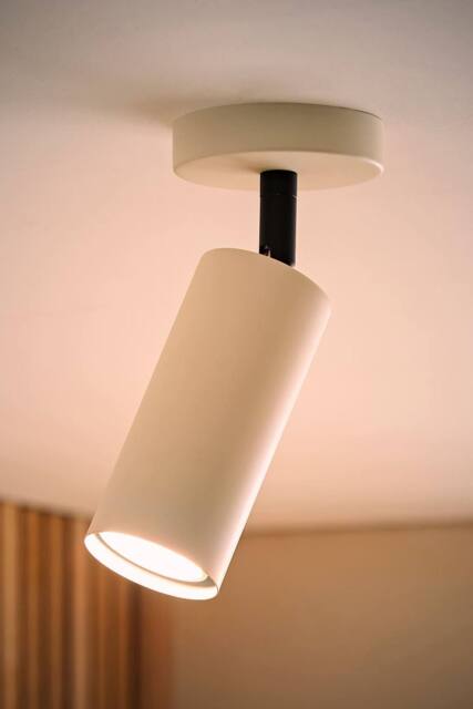 ValueLights Taylor Matte Adjustable Tube Spotlight Ceiling Light with Bulb in Cream - image 1