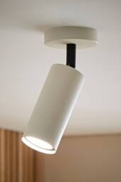 ValueLights Taylor Matte Adjustable Tube Spotlight Ceiling Light with Bulb in Cream - thumbnail 2