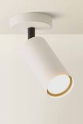 ValueLights Taylor Matte Adjustable Tube Spotlight Ceiling Light with Bulb in Cream - thumbnail 3