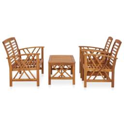 Berkfield Home Decorative 4 Piece Garden Lounge Set Solid Acacia Wood in Brown - thumbnail 3