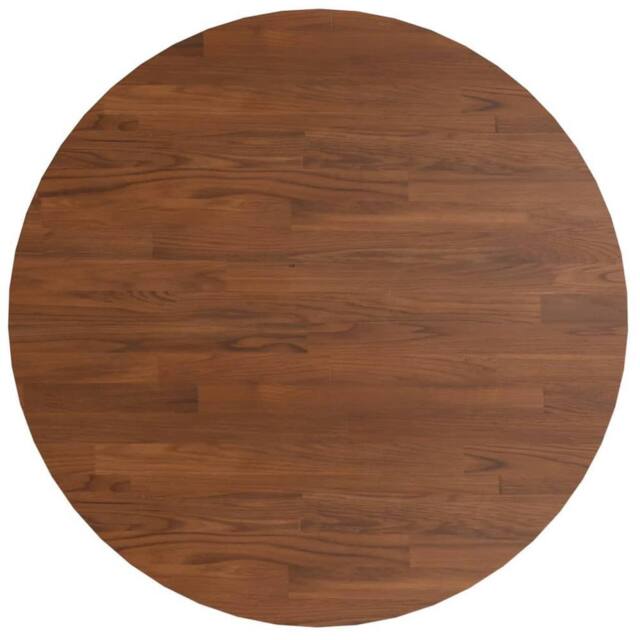 Berkfield Home Round Table Top Dark Brown √ò70x1.5 cm Treated Solid Wood Oak - Size: 70x1.5 cm - image 1