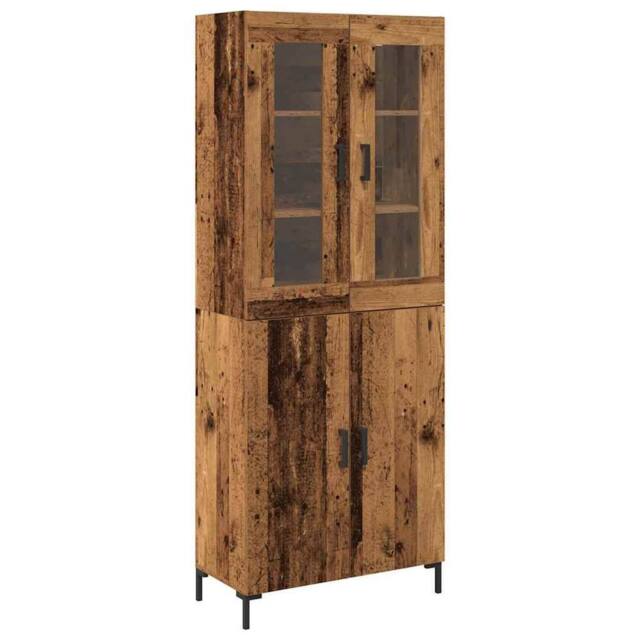 Berkfield Home Sideboard with Wall Cabinet Old Wood Engineered Wood in Brown - image 1