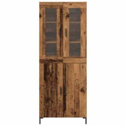 Berkfield Home Sideboard with Wall Cabinet Old Wood Engineered Wood in Brown - thumbnail 6