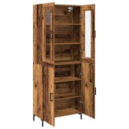 Berkfield Home Sideboard with Wall Cabinet Old Wood Engineered Wood in Brown - thumbnail 5