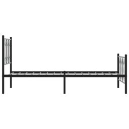 Berkfield Home Metal Bed Frame without Mattress with Footboard Black 80x200cm - Size: 80x200 cm - thumbnail 5
