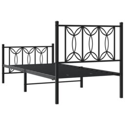 Berkfield Home Metal Bed Frame without Mattress with Footboard Black 80x200cm - Size: 80x200 cm - thumbnail 6
