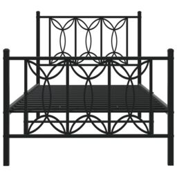 Berkfield Home Metal Bed Frame without Mattress with Footboard Black 80x200cm - Size: 80x200 cm - thumbnail 4