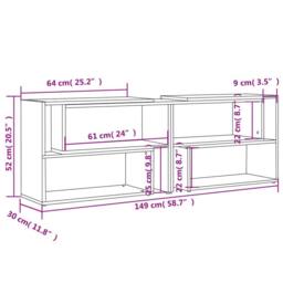 Berkfield Home TV Cabinet High Gloss Grey 149x30x52 cm Engineered Wood - Size: 149 x 30 x 52 cm - thumbnail 8