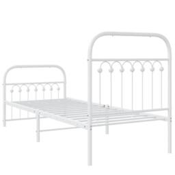 Berkfield Home Metal Bed Frame without Mattress with Footboard White 80x200cm - Size: 80x200 cm - thumbnail 6