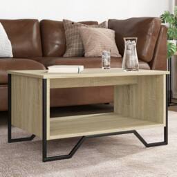 Berkfield Home Durable Coffee Table Sonoma Oak 75x51x40 cm Engineered Wood in Light Tan - Size: 75 x 51 x 40 cm - thumbnail 2