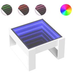 Berkfield Home Decorative Coffee Table with Infinity LED White 50x53x30 cm - Size: 50 x 53 x 30 cm - thumbnail 3