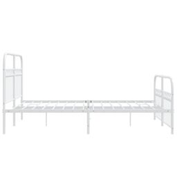 Berkfield Home Metal Bed Frame without Mattress with Footboard White 137x190cm - Size: 137x190 cm - thumbnail 5