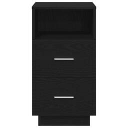 Berkfield Home Bedside Cabinet with 2 Drawers Black 36x36x68 cm - Size: 36 x 36 x 68 cm - thumbnail 4