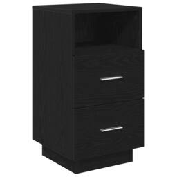 Berkfield Home Bedside Cabinet with 2 Drawers Black 36x36x68 cm - Size: 36 x 36 x 68 cm - thumbnail 1
