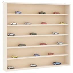 Berkfield Home Wall Display Cabinet with 6 Shelves 60x8.5x55 cm in Natural - thumbnail 2