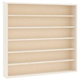 Berkfield Home Wall Display Cabinet with 6 Shelves 60x8.5x55 cm in Natural - thumbnail 3