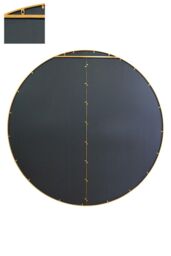 MirrorOutlet Gold Large Circular Window Metal Garden Wall Mirror (200x200cm) - Size: 1 Pack - thumbnail 3
