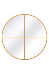 MirrorOutlet Gold Large Circular Window Metal Garden Wall Mirror (200x200cm) - Size: 1 Pack - thumbnail 5