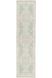 Kukoon Washable Runner Rug Green Vintage Long Hallway Carpet Mat 60cm x 240cm in Light Green - Size: 60 cm x 240 cm - thumbnail 2