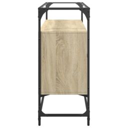 Berkfield Home Sideboard with Glass Top Sonoma Oak 98x35x81 cm Engineered Wood in Brown - Size: 98 x 35 x 81 cm - thumbnail 5