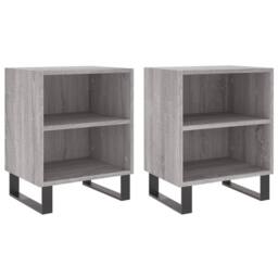 Berkfield Home Elegant Bedside Cabinets 2 pcs Grey Sonoma 40x30x50 cm Engineered Wood - Size: 40 x 30 x 50 cm - thumbnail 3