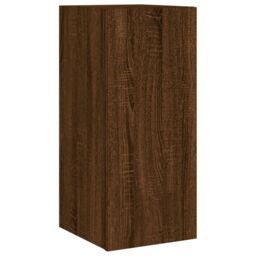 Berkfield Home TV Wall Cabinet with LED Lights Brown Oak 30.5x35x70 cm - thumbnail 3