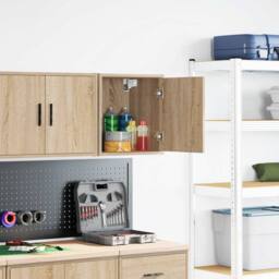 Berkfield Home Garage Wall Cabinet Sonoma Oak Engineered Wood in Brown - thumbnail 2