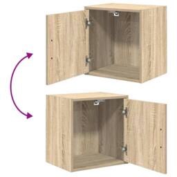 Berkfield Home Garage Wall Cabinet Sonoma Oak Engineered Wood in Brown - thumbnail 9