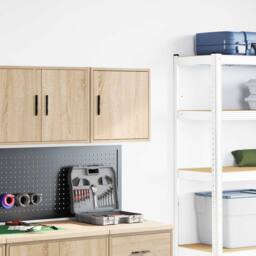 Berkfield Home Garage Wall Cabinet Sonoma Oak Engineered Wood in Brown - thumbnail 3