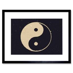 "Artery8 Painting Taoist Philosophy Yin Yang Black White 12x16"" Framed Art - Size: W12"" x H16""" - thumbnail 1
