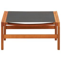 Berkfield Home Garden Chair with Footrest Solid Eucalyptus Wood & Textilene in Black - thumbnail 5
