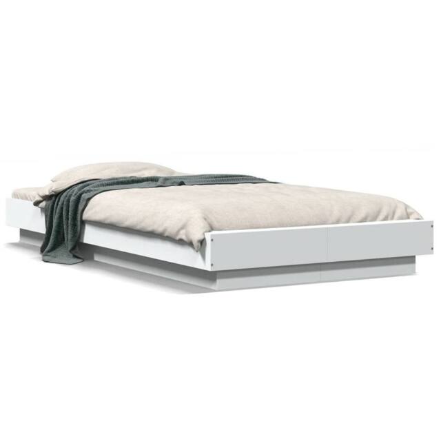 Berkfield Home Bed Frame with LED Lights without Mattress White 90x200cm - Size: 90x200 cm - image 1