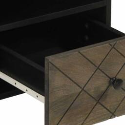 Berkfield Home TV Cabinet Black 100x33x46 cm Solid Wood Mango - Size: 100 x 33 x 46 cm - thumbnail 7